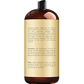 Handcraft Blends Fractionated Coconut Oil - 28 Fl Oz - 100% Pure and Natural - Premium Grade Carrier Oil for Skin and Hair - Hair and Body - Massage