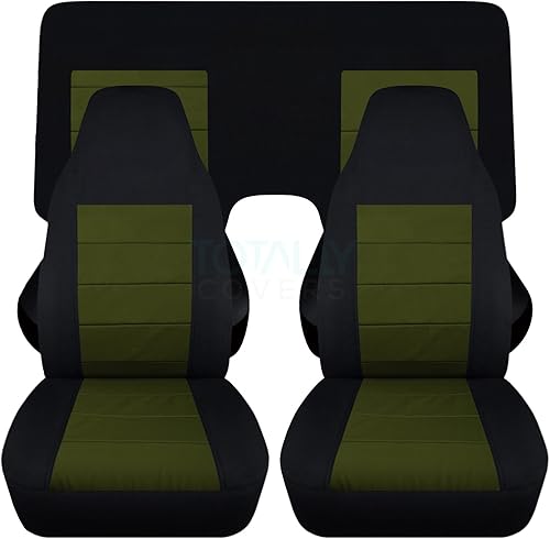 Miniatura 24 de Totally Covers Compatible con cubiertas de asiento para Chevy Camaro 1982-1992: Negro - Juego completo (23 colores) Cupé/Convertible Banco Negro