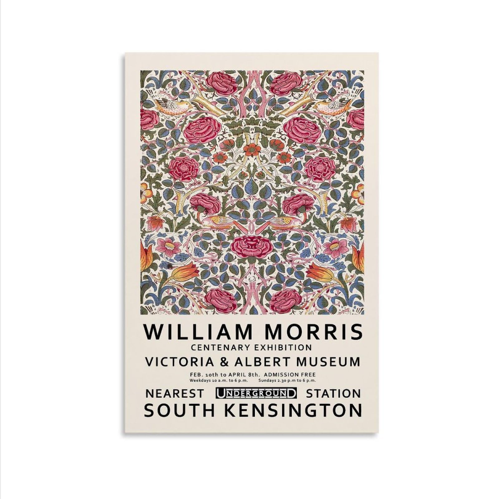 William Morris Wall Art William Morris Poster Prints Canvas Victoria And Albert Exhibition Vintage Flower Pattern Poster Artworks Posters Unframe-style 20x30inch(50x75cm)