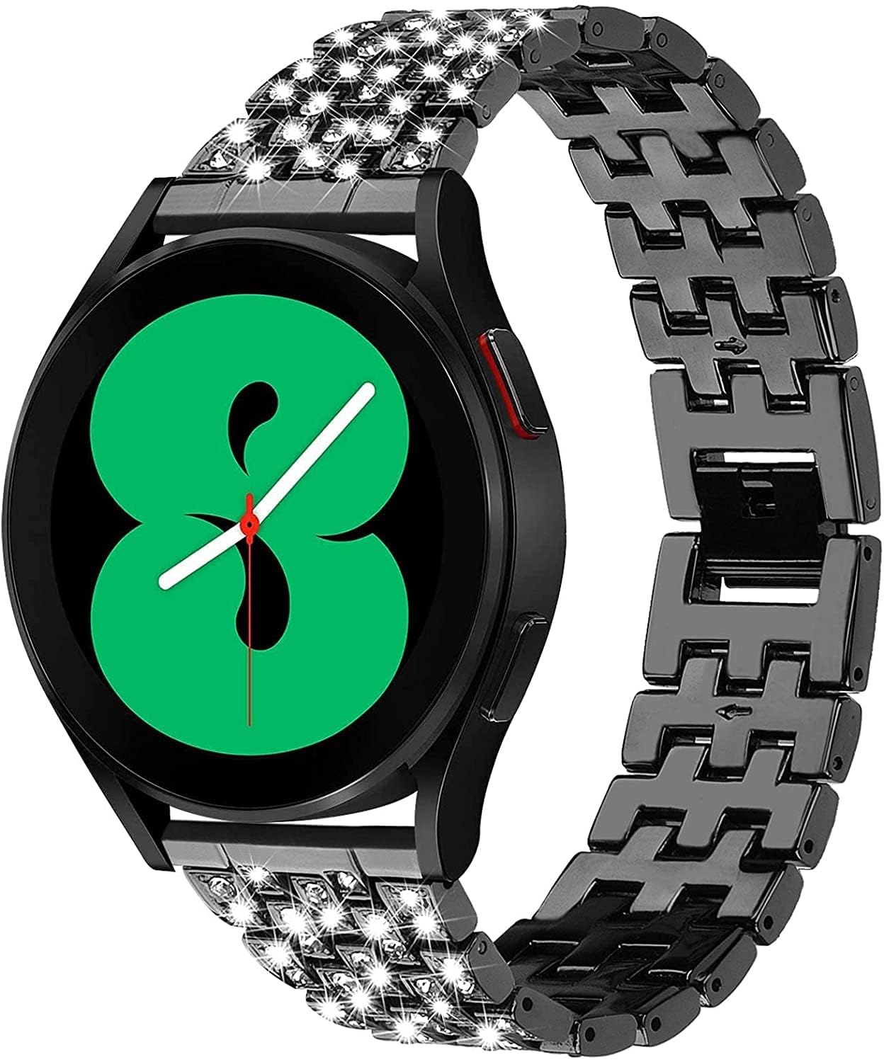 V-MORO 20mm Damen Schmuck Armband Kompatibel mit Samsung Galaxy Watch 7/6/5/4/FE 40mm 44mm, Elegantes Glitzer Edelstahl Ersatzarmband für Watch 6&4 Classic/Watch5 Pro/Active 2/Watch3 41mm