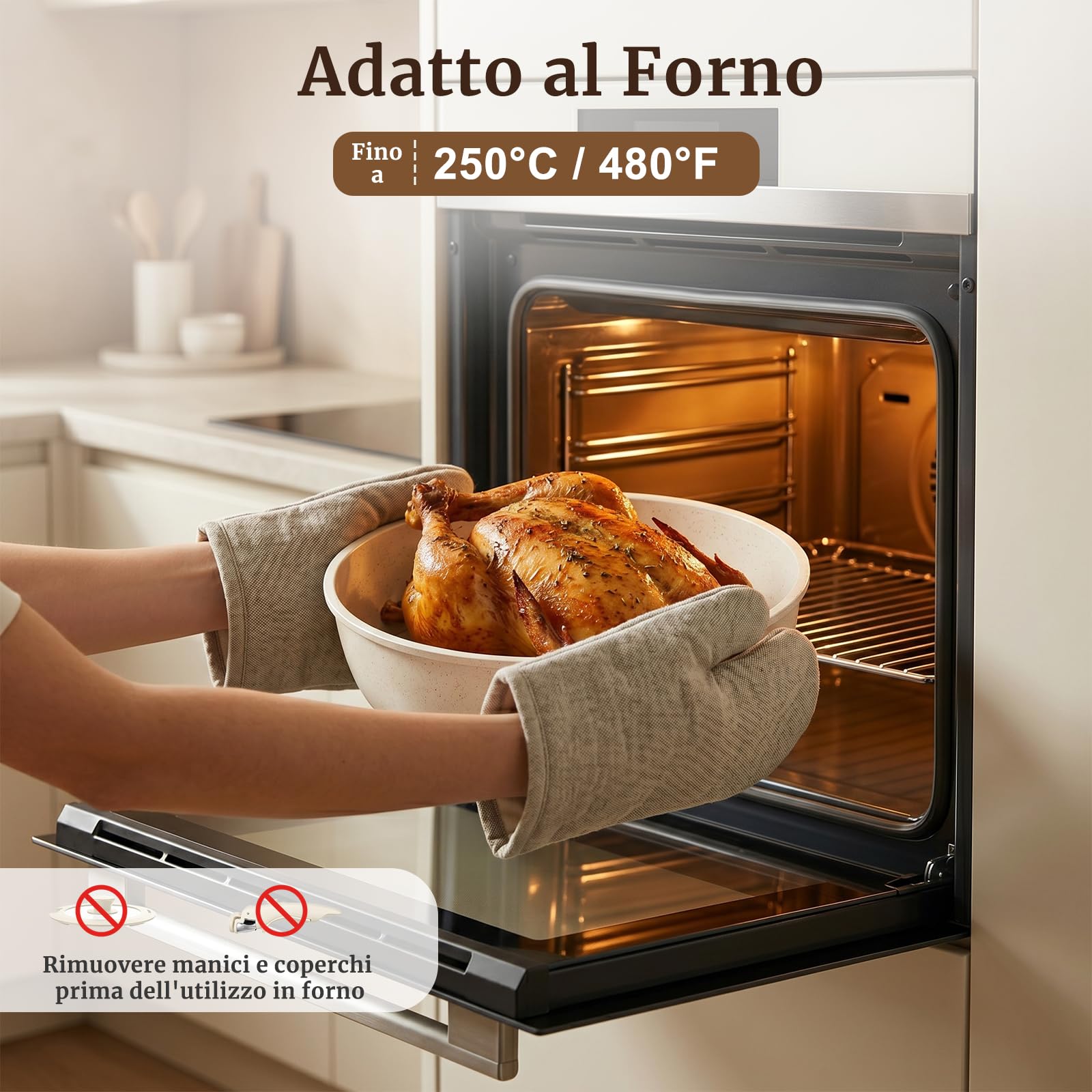 YASHE Pentole induzione 21 pezzi, atossiche, senza PTFE e PFAS | Tegame con Coperchio, Set di Pentole e Padelle Antiaderente in Granito, Salvaspazio Impilabile per Camper