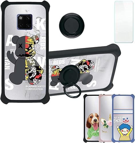 Aroepurt DYH-CGZ - Funda compatible con Huawei Mate 20 PRO con protector de pantalla de vidrio templado, PC + TPU 2 en 1, soporte de anillo, luz