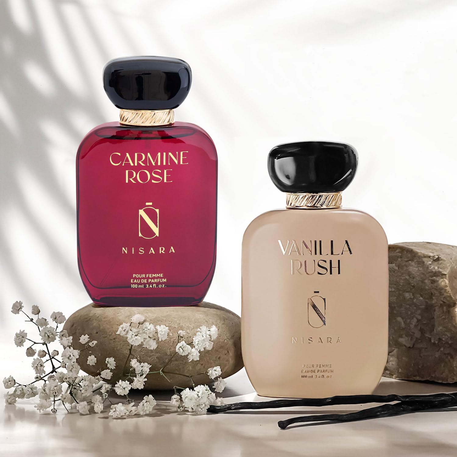 Nisara Vanilla Rush & Carmine Rose Perfume for woman 100ml*2 | Long Lasting Eau De Parfum | Ambery Vanilla, Floral Fragrance with | Caramel, Rose, Berries, Jasmine, Musk, Amber| EDP Scent spray for Woman | Premium Perfume For Her 3