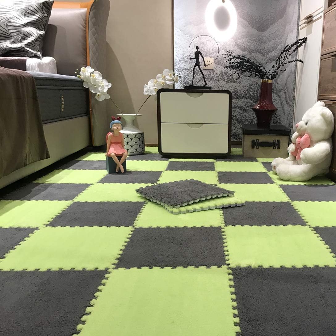 起毛ジョイントマット もこもこ 柔らかい 10枚セット ラグ カーペット 保温防寒 床暖房対応 ジョイントマット 防音 抗菌防臭 防ダニ 大判 自由に組み合わせ 滑らない タイルカーペット フロアマット 赤ちゃん ベビー 子供部屋 おすすめネット