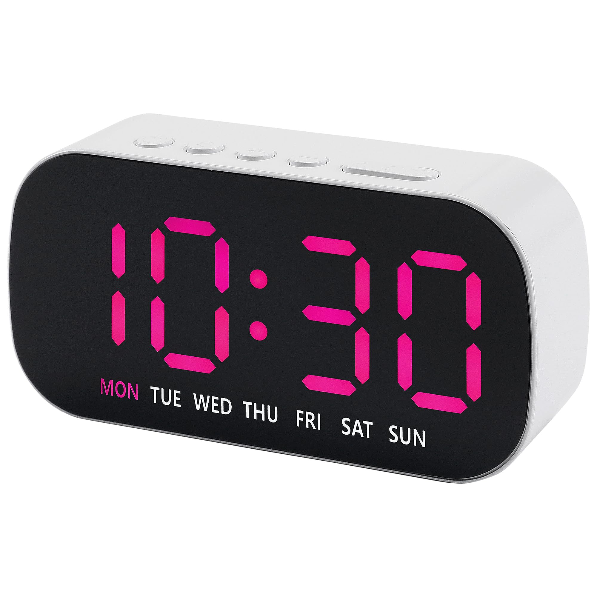 HMETOL Dimmable LED Alarm Clock - 5-Level Brightness, Dual Alarms