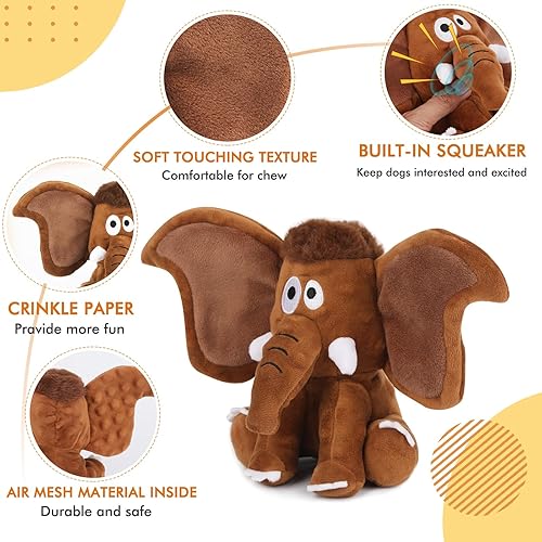 Miniatura 2 de Juguete de peluche interactivo para perros chirriantes, divertido juguete para cachorros con papel arrugado para masticar interactivo y jugar,