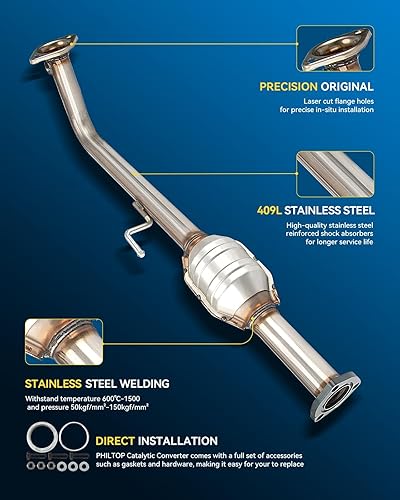 Vista 56 de PHILTOP Convertidor catalítico de alto flujo para Encore 1.4L 2013-2021, Cruze 1.4L 2011-2015, Cruze Limited 1.4L 2016, Sonic 1.4L 2012-2020, Trax