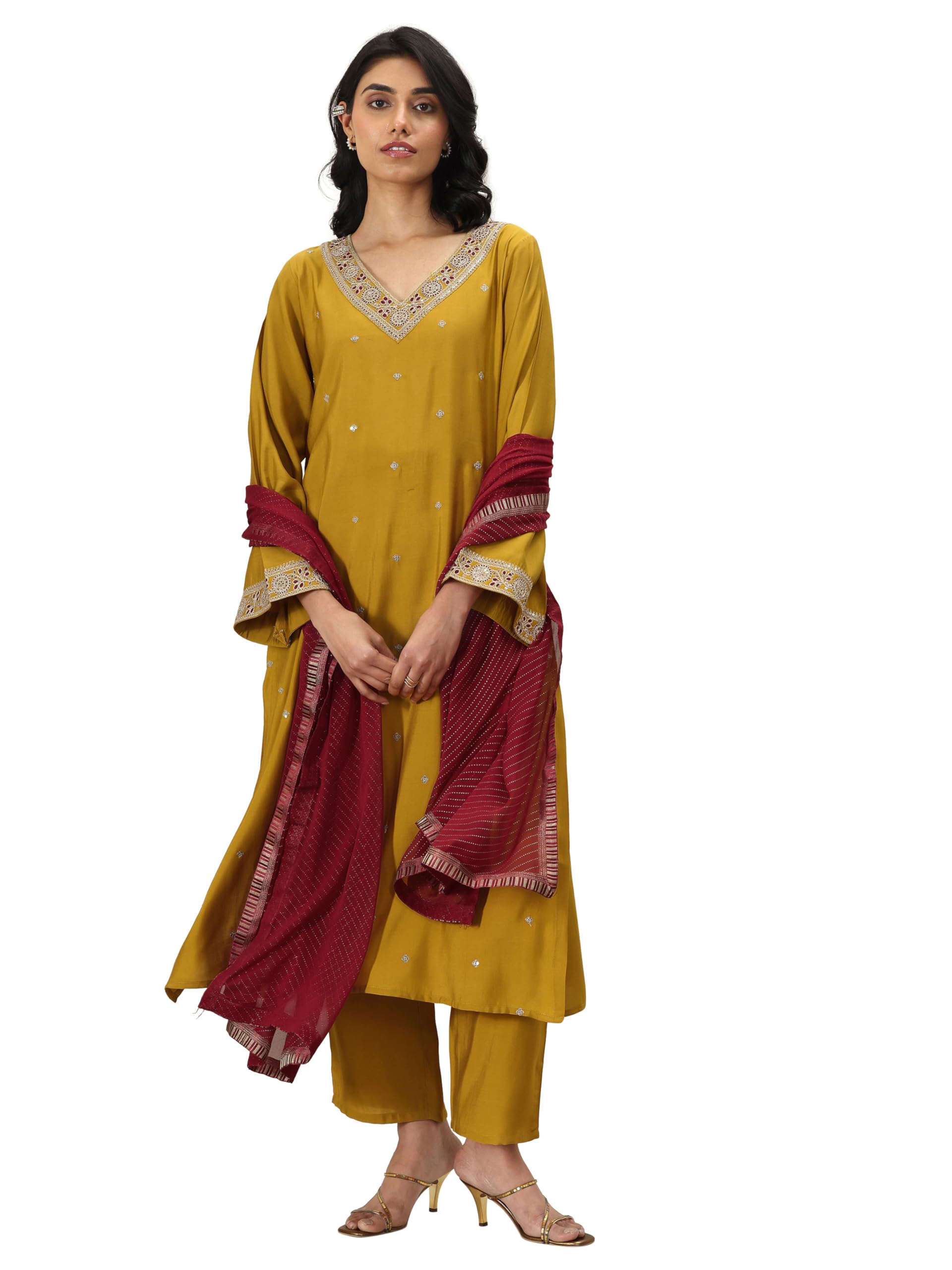 gerua by libas Women's Silk Blend Kurta Set-picture-21