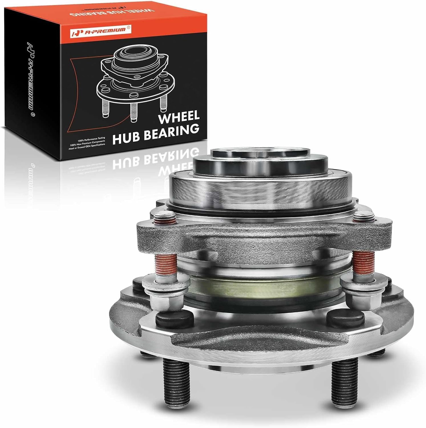 A-Premium Front Wheel Bearing and Hub Assembly with 5-Lug Compatible with Toyota Sequoia 2008-2022, Tundra 2007-2021, RWD Only