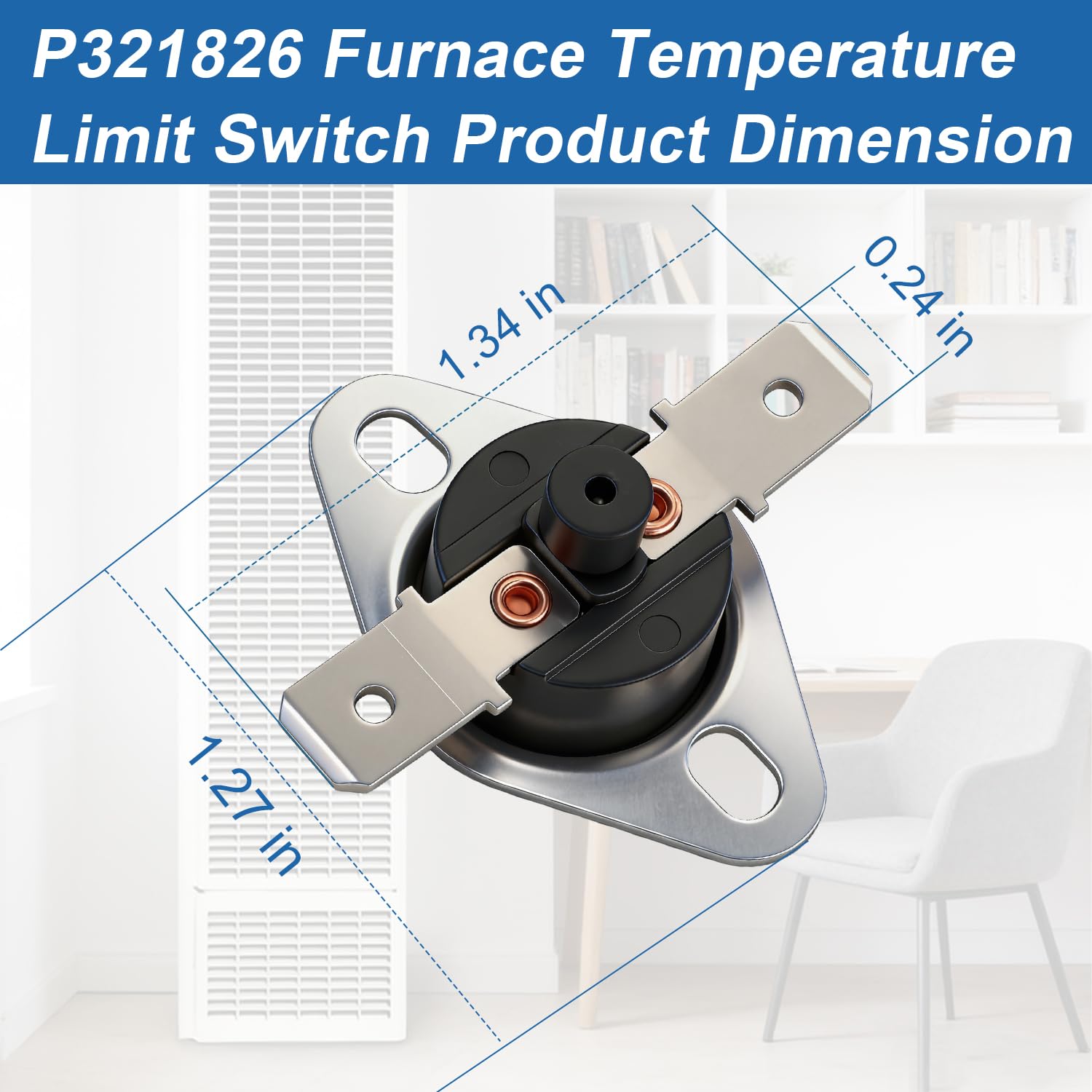 Furnace Temperature Limit Switch Wall Heater Vent Safety Switch L220F Compatible with Williams Furnace Monterey Top Vent 250 350 500 Series Models Replace#: P321826