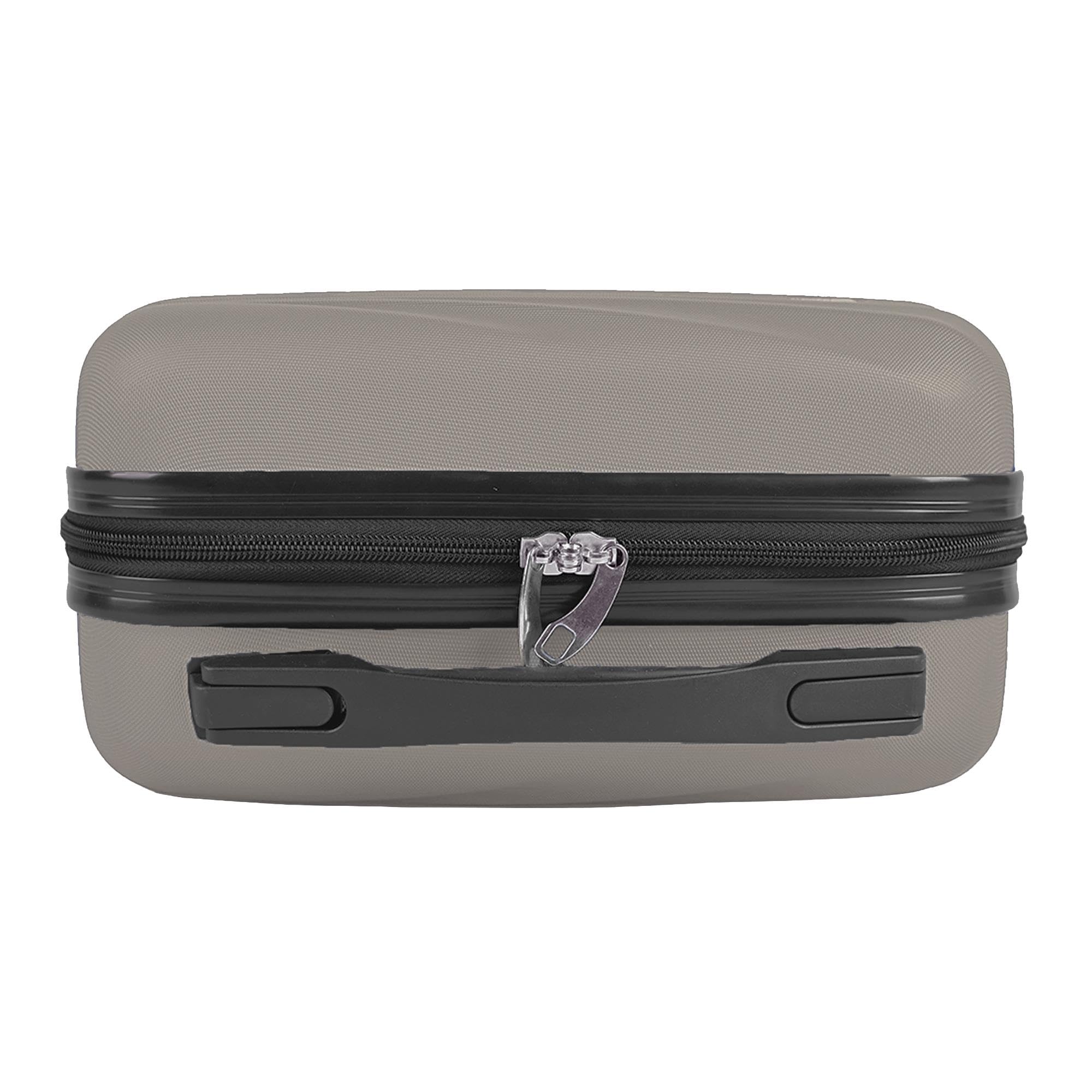 WELL HOME MOBILIARIO & DECORACIÓN Set di 3 valigie ABS rigide in argento nudo metallizzato, Argento Nudo, Set di valigie rigide
