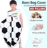 Vista 2 de Lukeight - Bolsa en forma de puf para guardar juguetes de peluche, Canvas de algodón, Football