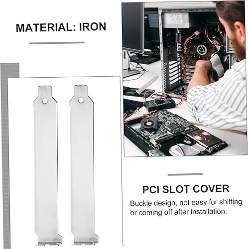 Miniatura 7 de 12 piezas Pci ranura cubierta expansión placa en blanco para chasis de computadora a prueba de polvo deflector con diseño de hebilla compatible con