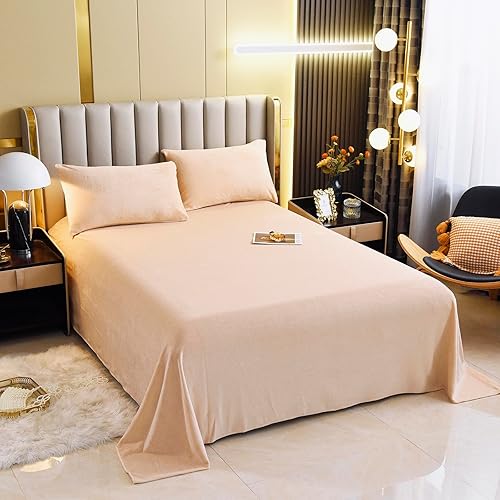 Miniatura 2 de LweiPsqLin Juego de sábanas de terciopelo, juego de sábanas de vellón con bolsillos extra profundos, sábana bajera de felpa cálida, sábana encimera