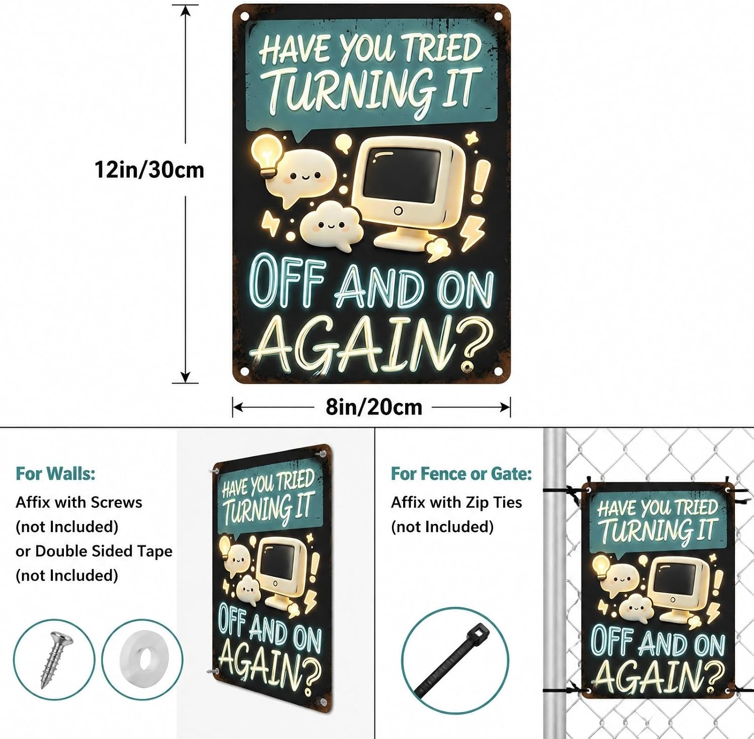 Funny Retro Metal Tin Signs Plaque Poster Decor for Man Cave Bar, 8X 12 In image 2