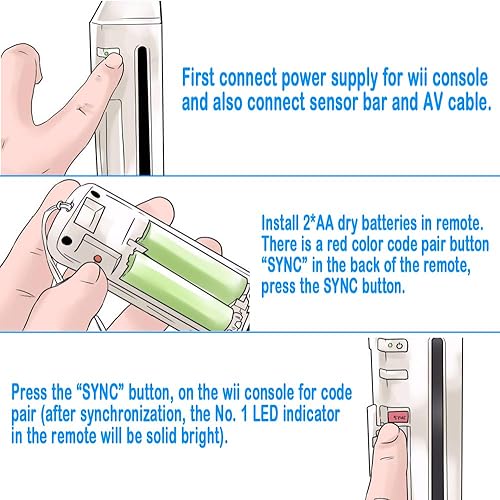 Miniatura 4 de Control remoto Wii 2 paquetes de control inalámbrico Wii compatible con consola Wii Wii U rosa y azul