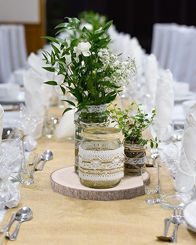 Miniatura 5 de Pllieay 6 rebanadas de madera de Paulownia grandes de 9 a 11 pulgadas para centros de mesa, rebanadas redondas de madera rústica para centros de