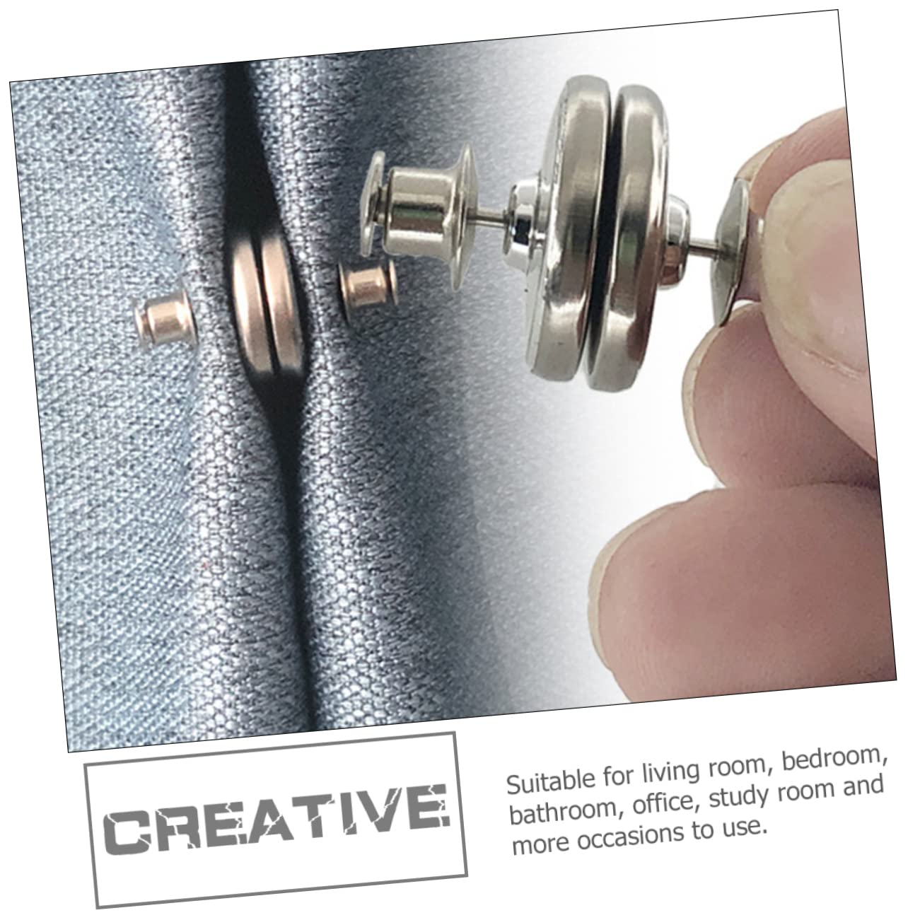STOBAZA 25paires Boutons De Rideaux Magnétiques Décoratifs Système De Maintien Pratique sans Outils Fixation Facile Et pour Rideaux