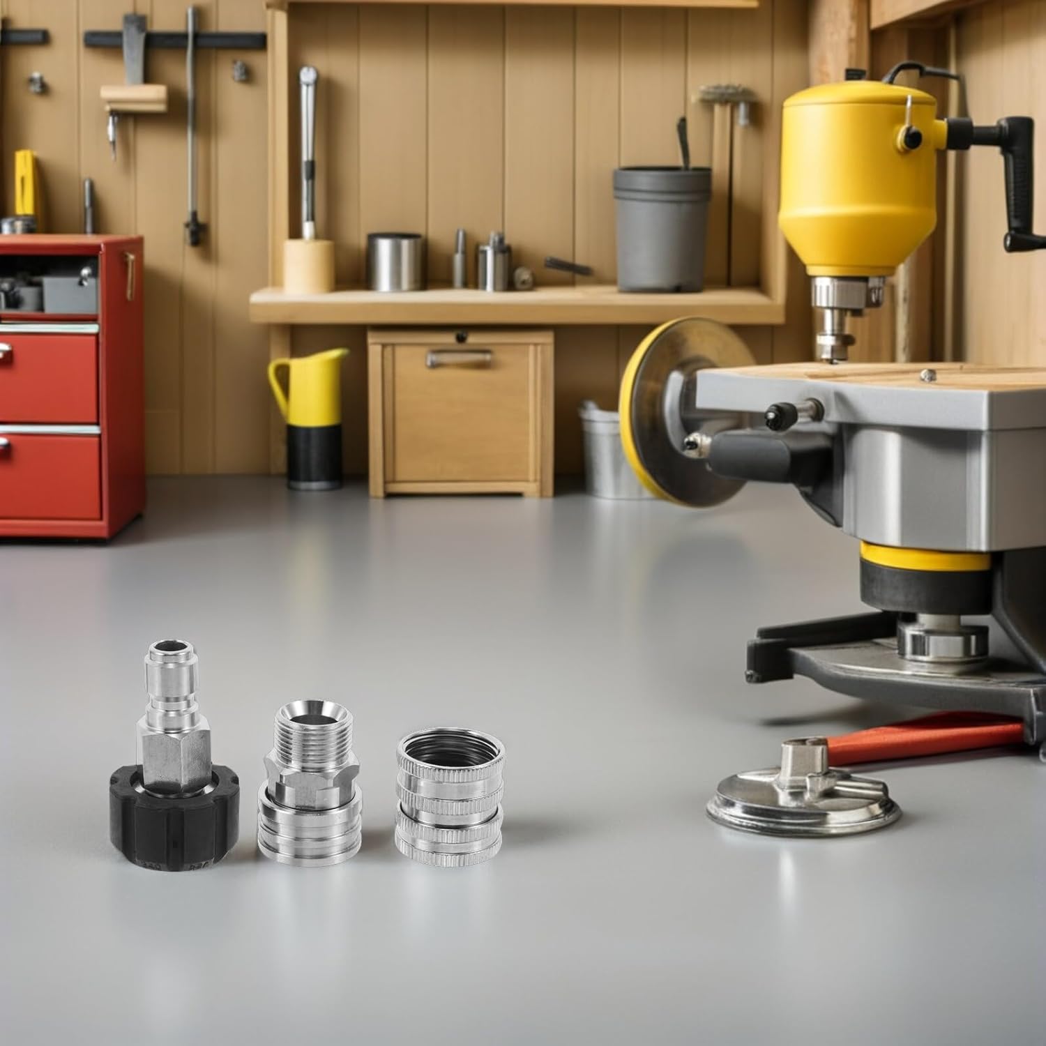 Stainless Steel Pressure Washer Hose Quick Connect Adapter Kit M22-14 with 3/8" Quick Release Couplers, 8pcs Set for High Pressure Washer Garden Hose Connections