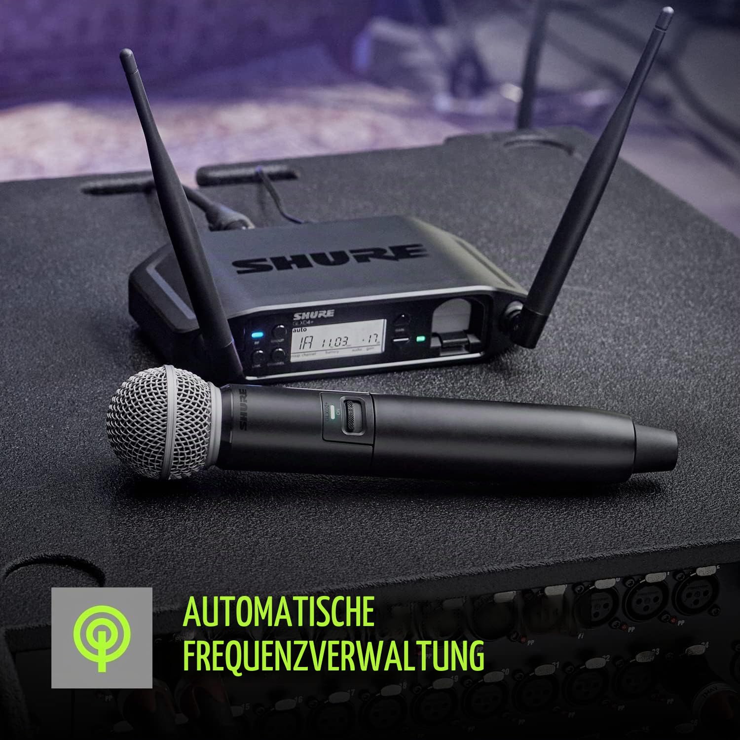 Shure GLXD24+/B58 Dual Band Pro Digitales kabelloses Mikrofonsystem für Kirche, Karaoke, Gesang – 12 Stunden Akkulaufzeit, 30,5 m Reichweite | BETA 58A Handgesangsmikrofon, Einkanal-Empfänger