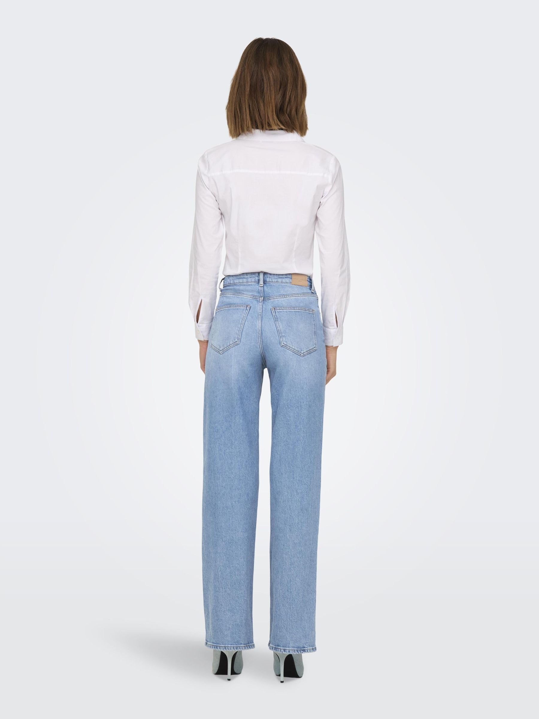 ONLY Jean à Jambe Large ONLJUICY Taille Haute Wide Leg Fit Jeans