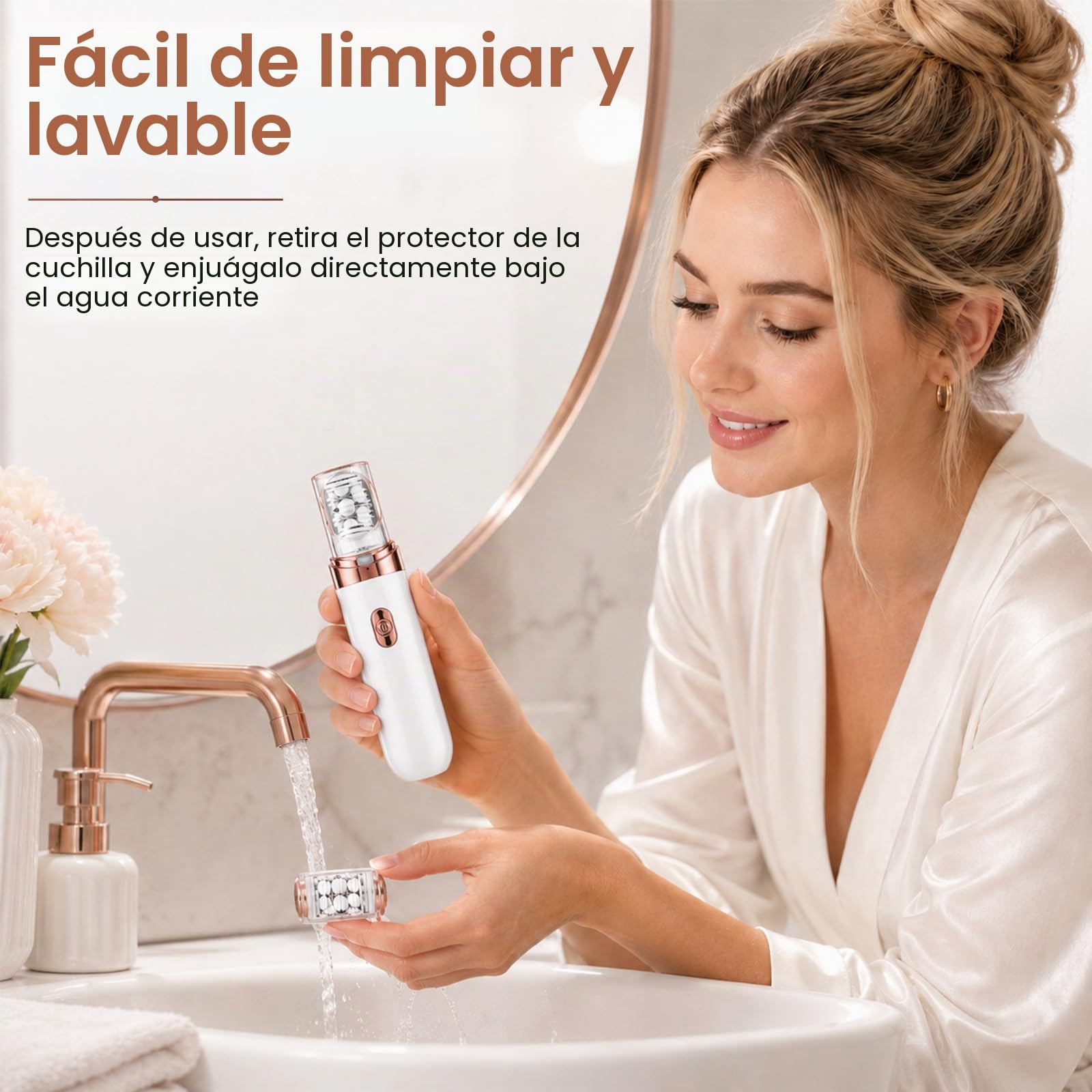 Depiladora Facial Mujer, 2 en 1 Depiladora Cara para Mujeres Recargable con Luz LED, Afeitadora Facial Depiladora Eléctrica Portátil Sin Dolor, Maquinilla Eléctrica para Rostro Piernas Brazos y Bikini