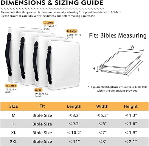 Miniatura 2 de FOR U DESIGNS Funda clásica de cuero para la Biblia, diseño floral para mujer, tamaño 2XL, funda para la Biblia con asa y cremallera, bolsas