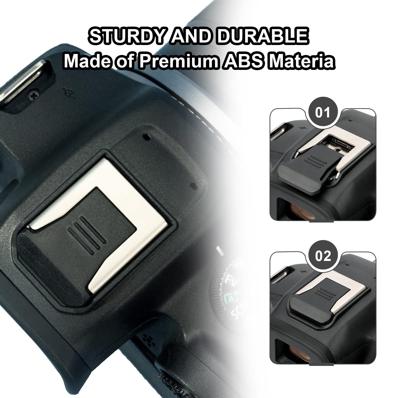 Lot de 2 caches griffe pour Canon EOS R3, R5C, R6 Mark II, R7, R8, R10, R50 – Protection contre la poussière et les taches, compatible avec le flash intégré, remplace l’accessoire Canon ER-SC2