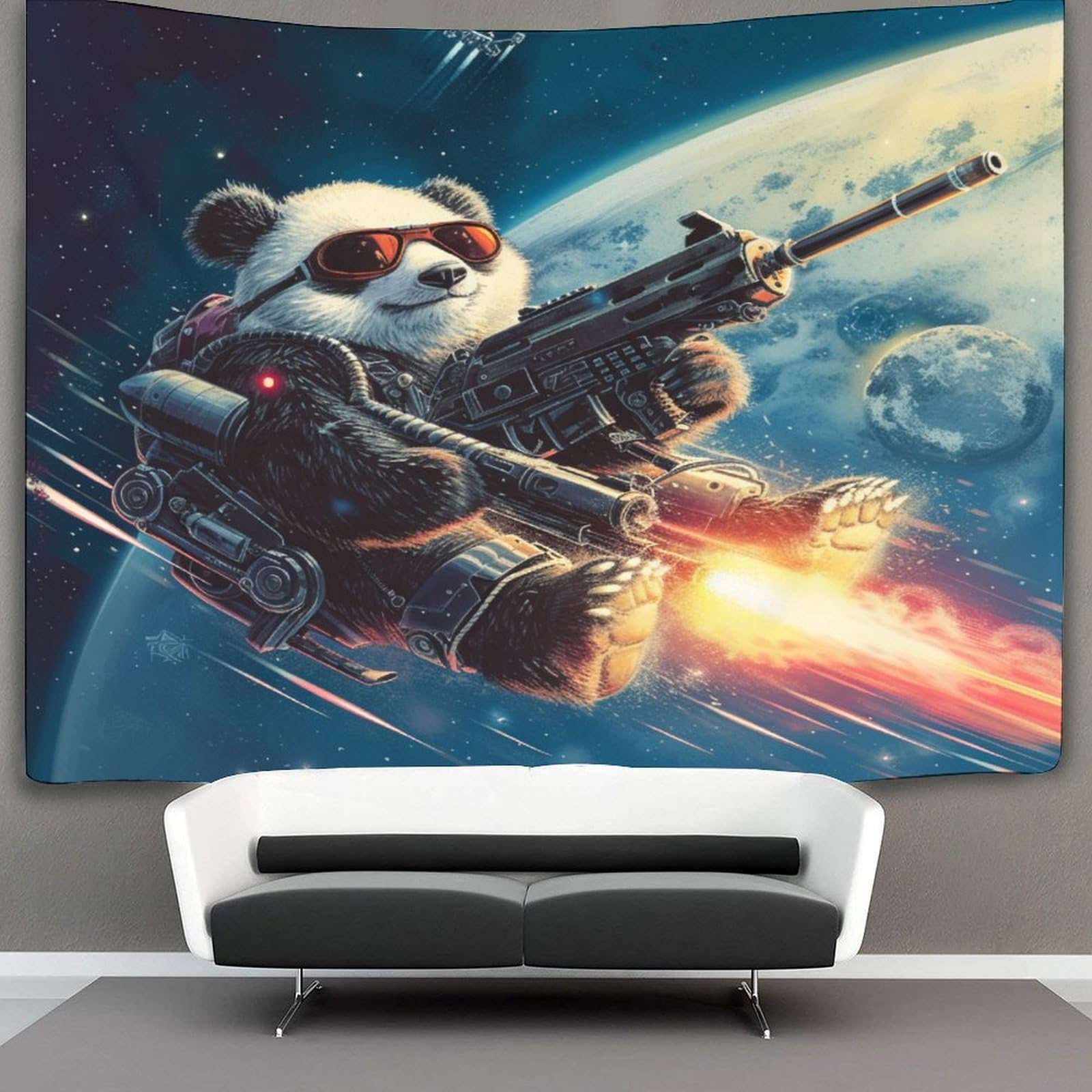 kaiyun Space Panda Tapestry Wall Hanging,Animal for Bedroom Decor Birthday Party Celebration Or Garden Backdrop 150cmx200cm