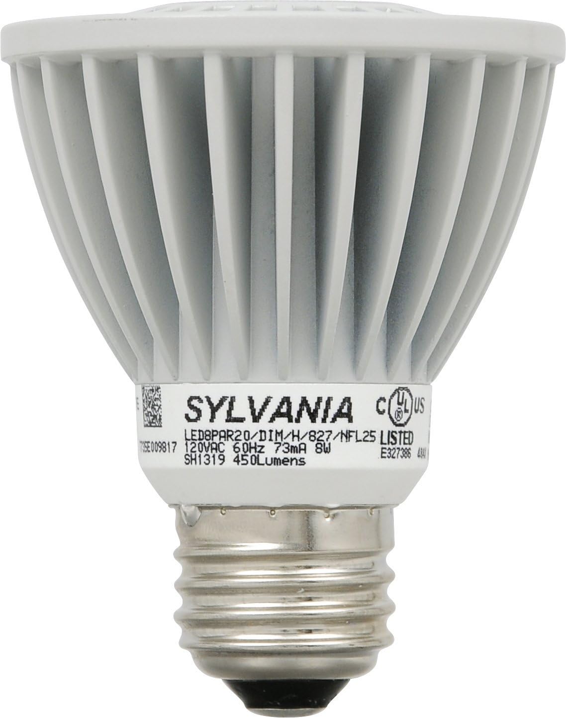 SYLVANIA Ultra LED PAR20 Lamp / Dimmable LED Light Bulb direct replacement for 50W Halogen narrow lights / Medium base E26 / 8 Watt / 2700K – soft white