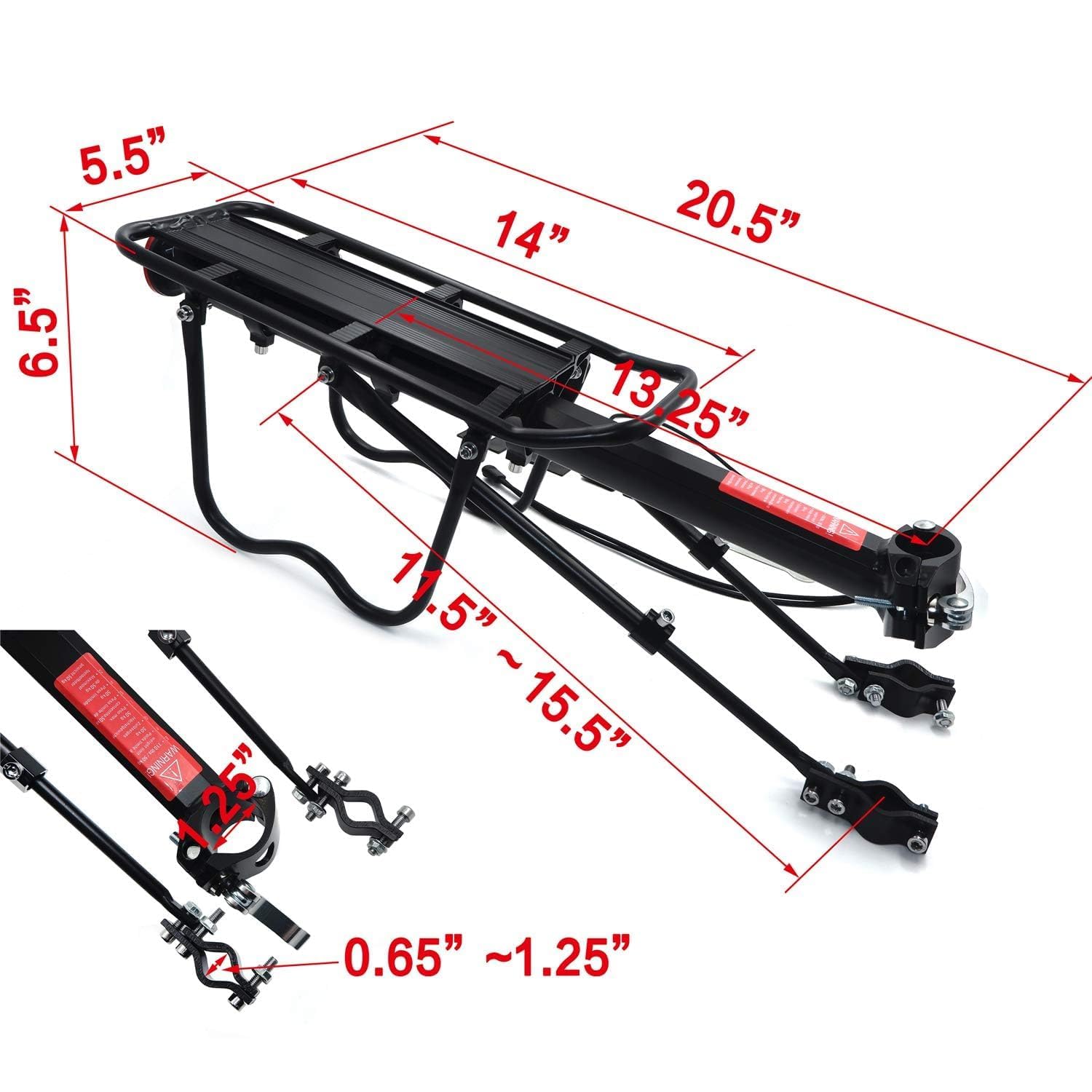 Cycle Carrier with Quick Release | Aluminium Alloy Bike Rear Rack | 110 lbs Weight Capacity | Bicycle Seat Luggage Carrier for Mountain, Road & Commuter Bikes