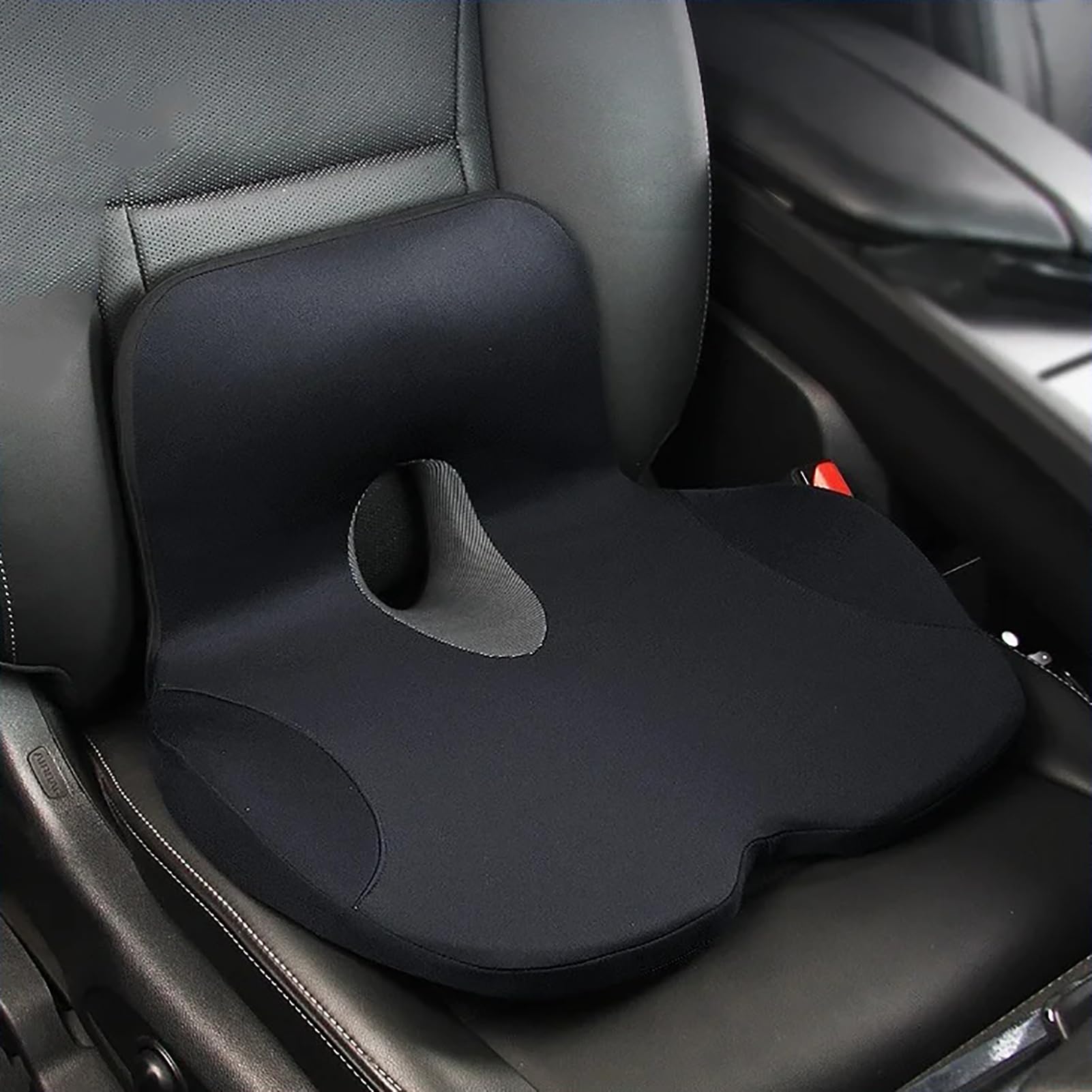Poduszka na siedzenie samochodowe do Opel/Vauxhall Mokka B SUV 2020 2021 2022 2023 2024 2025 2026, ergonomiczna poduszka z pianki memory - wygodne i skuteczne wsparcie z pianki memory, czarna