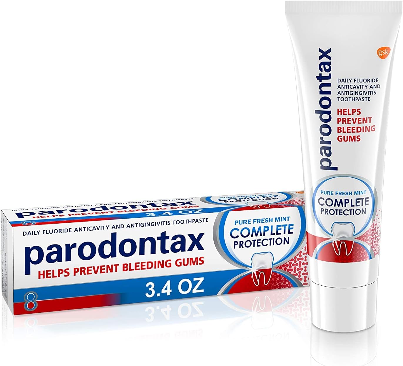 Parodontax Complete Protection Toothpaste For Bleeding Gums, Pure Fresh Mint, 3.4 Ounce (Pack of 2)