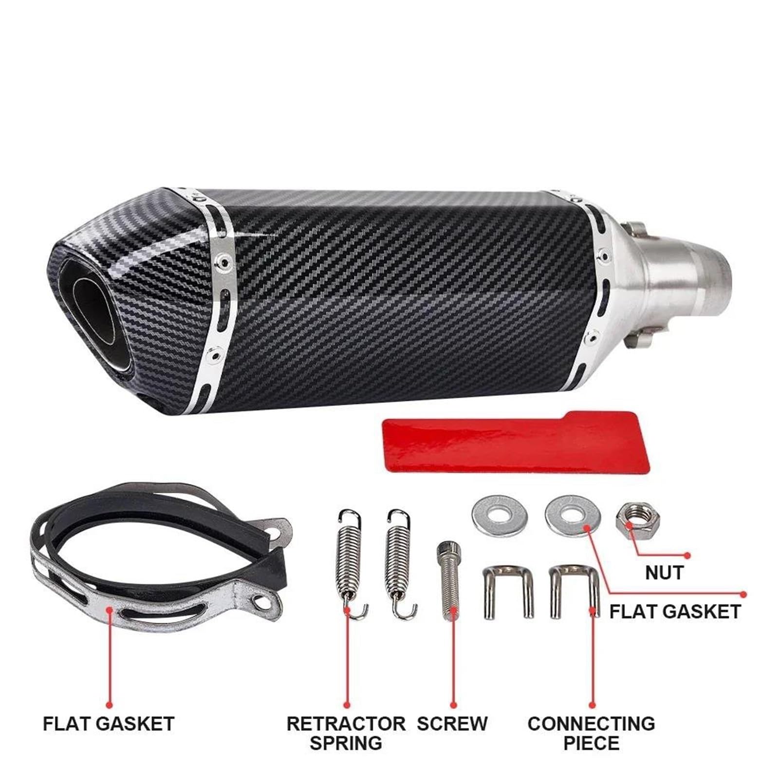 51 Mm Motorrad-Auspuffrohr, Modifizierter Schalldämpfer Für XJ6 MT07 MT09 MT03 Slip On Motorradzubehör Auspuff(Titanium)