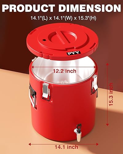 Miniatura 6 de PYY Dispensador de bebidas aislado, dispensador de bebidas calientes de 8 galones con interior de acero inoxidable 304 y boquilla, contenedor