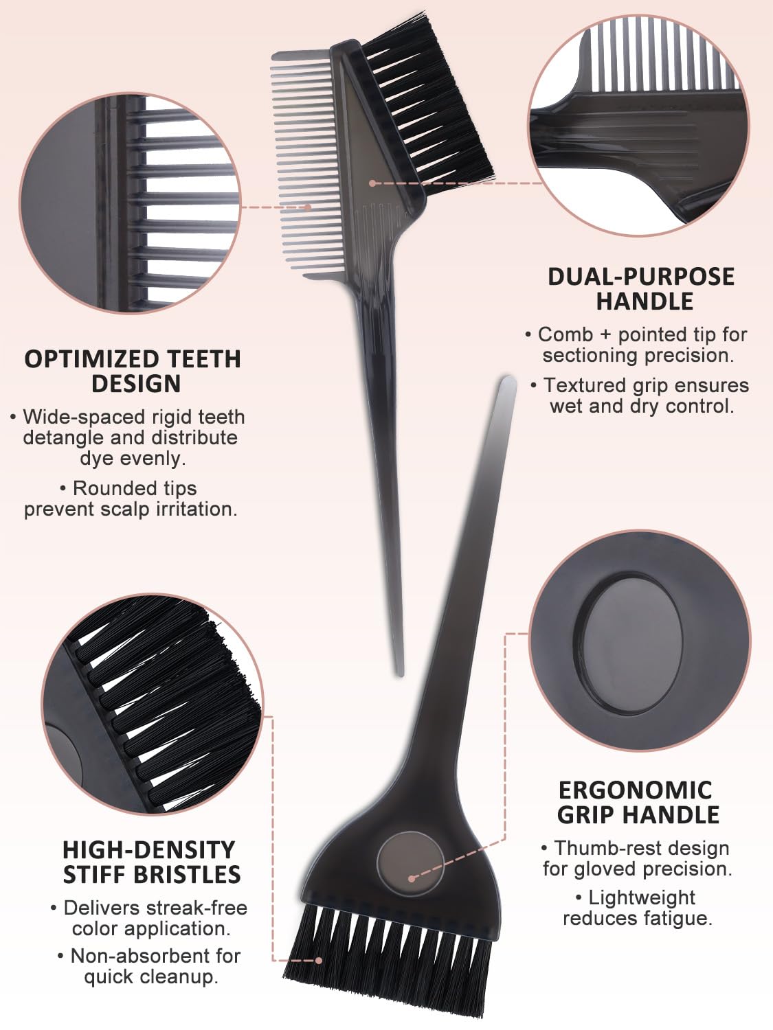 YOOVR Kit per evidenziare la candeggina per capelli con pennello e ciotola, 12 pezzi, tappo in silicone con fori perforati, guanti per sbiancamento dei capelli, tintura, forniture per salone per uso