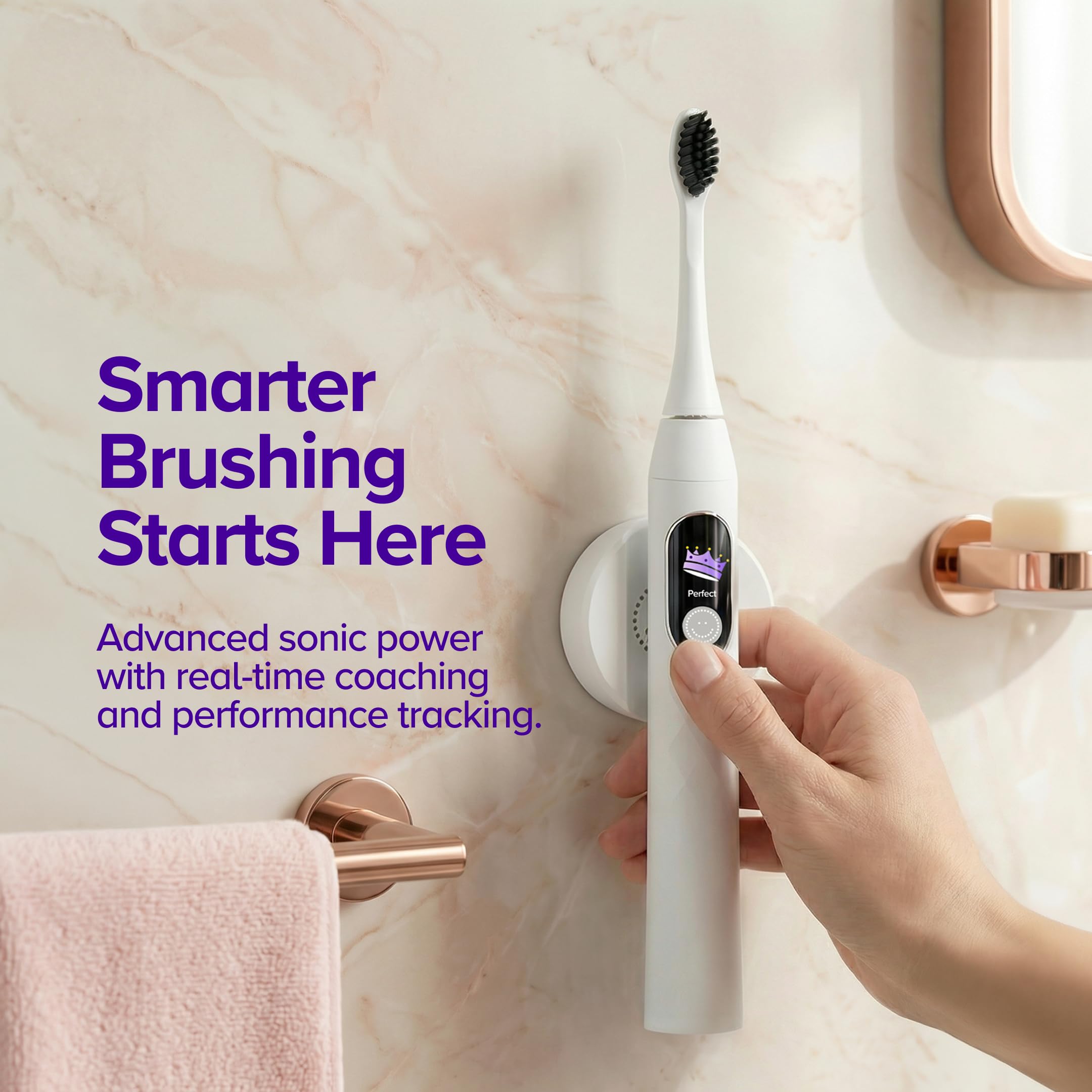 Burst Cepillo de dientes sónico Pro 2.0 para adultos (blanco) | Cepillo de dientes eléctrico con sensor de presión inteligente | Cerdas suaves | 5 modos/sistema de puntuación refinado | Carga USB-C |