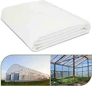 Greenhouse Plastic Sheeting, 12 x 25 ft, 6 mil Clear UV-Resistant Heavy Duty Polyethylene Cover
