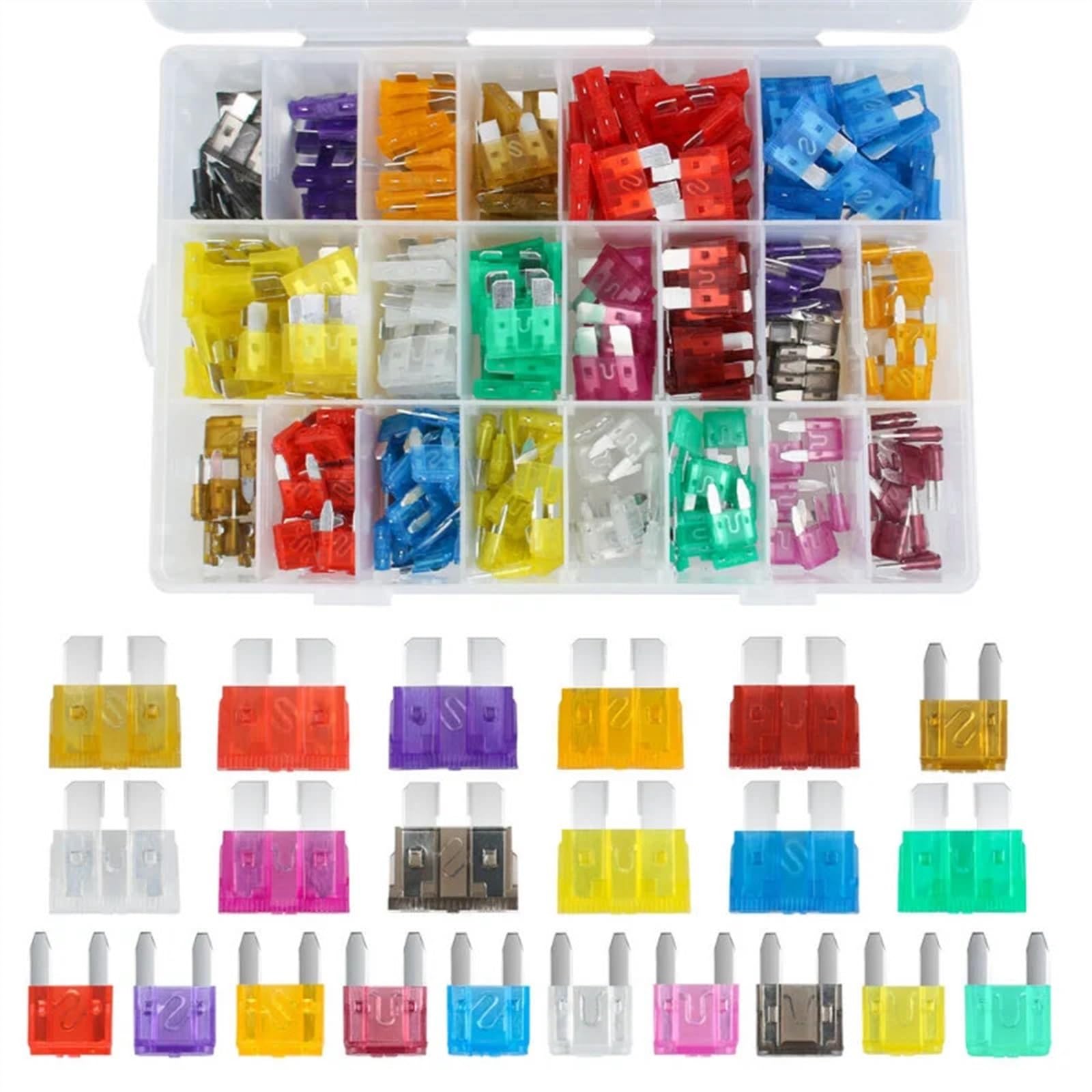 Kit surtido de fusibles de cuchilla for coche, camión, motocicleta, barco, fusibles ATC ATO, cuchillas, fusible automotriz, 420 Uds.