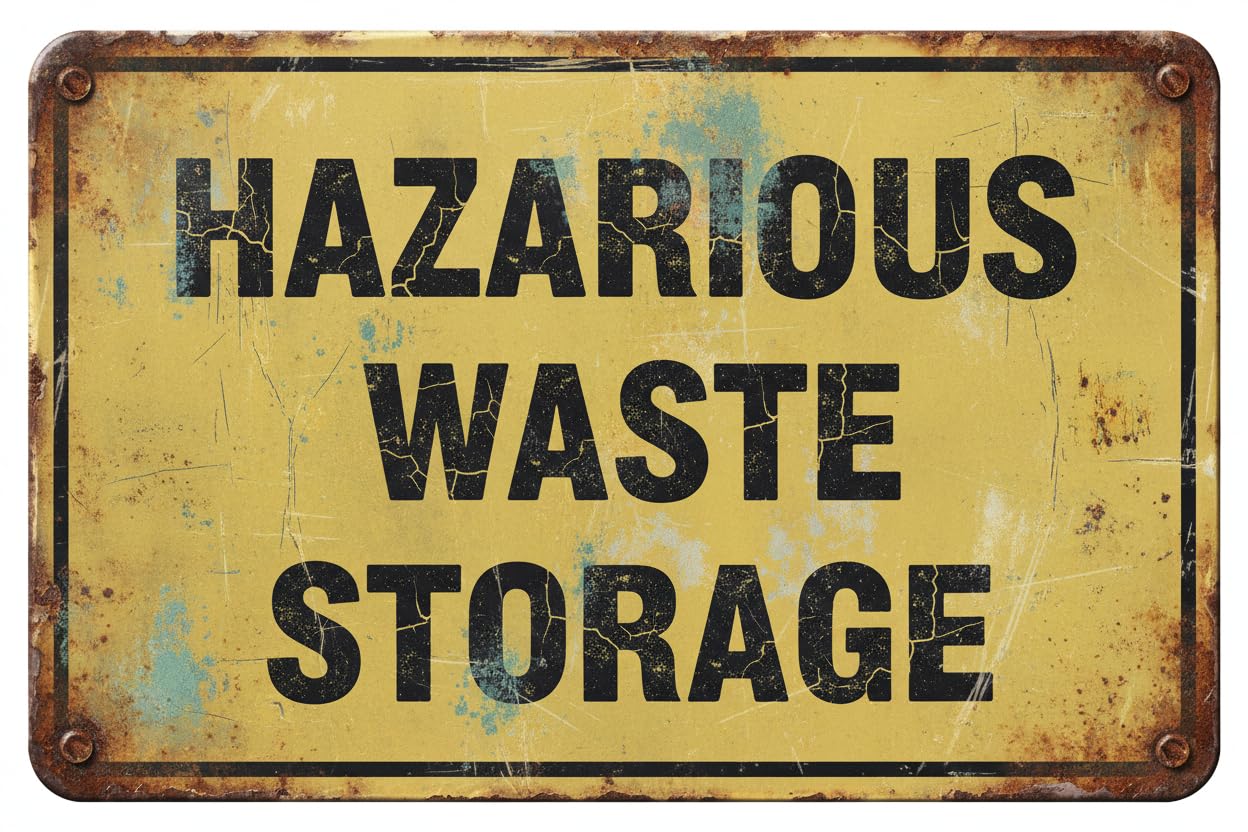 Wall Decor Safety Sign-hazardous Waste Storage Metal Sign 8x12Inch Clear Signage For S, Fences Vintage Signs Aluminum Plates Printed