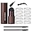 Eye-Brow Stamp Stencil Kit, Waterproof Brow Stamp Shaping Kit Eye Brow Definer & Filling Powder, Women Makeup Tools with 10 Reusable Eyebrow Stencils, 2 Brushes (Dark Brown)