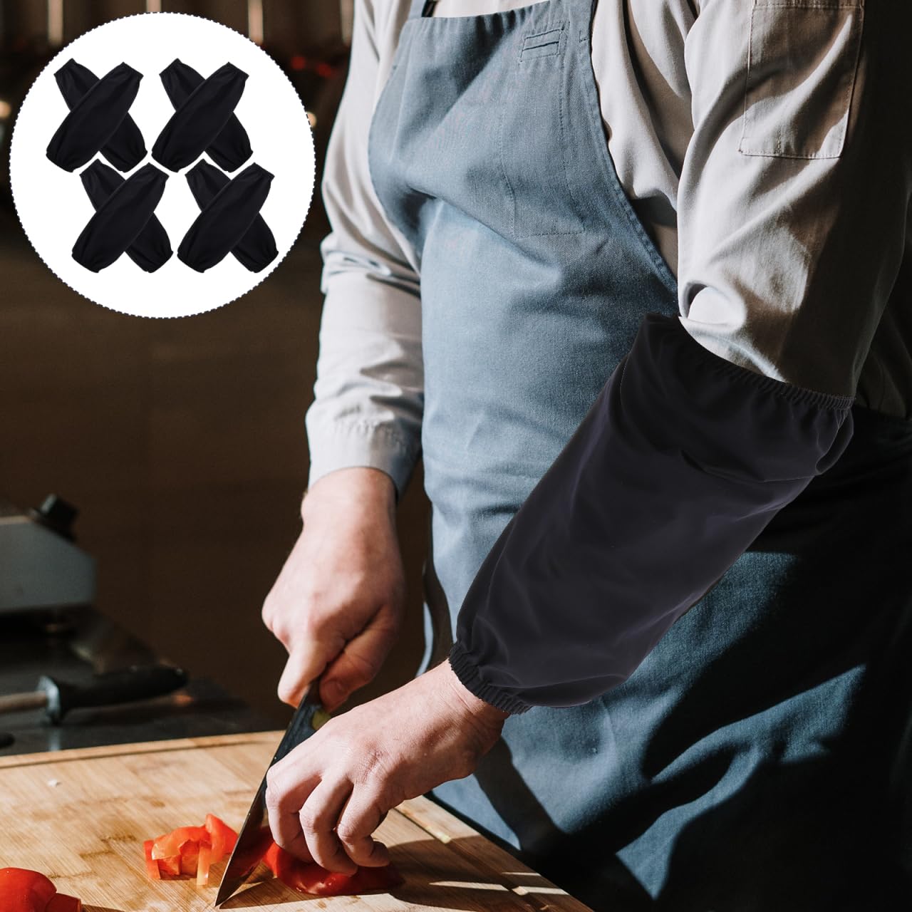 DOITOOL Mangas Impermeables Para Brazos Y Cocina Fundas Protectores a Prueba De Aceite Para Cocinar Lavar Platos Y Limpieza Del Hogar 4 Pares Talla Universal
