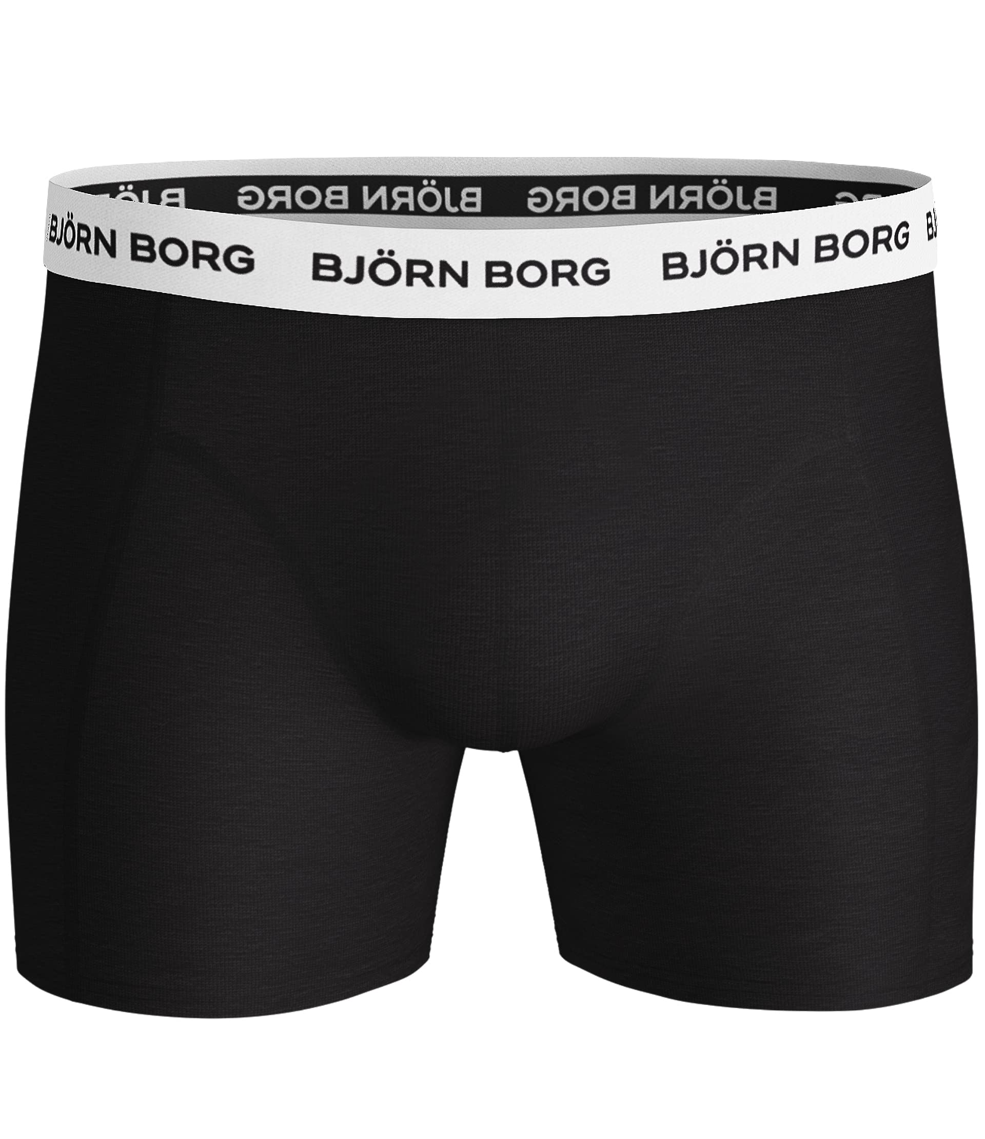 Björn Borg Herren Solid Waistband 5er-Pack Stretch Baumwolle Boxershorts