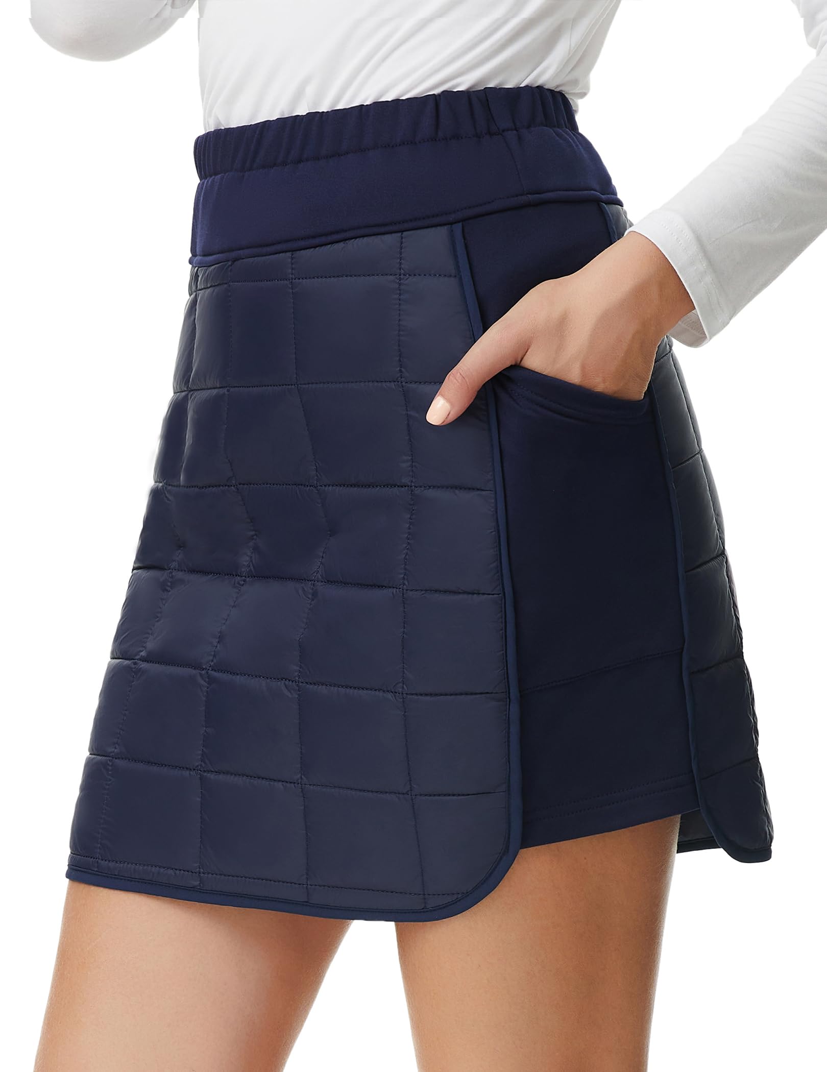 JACK SMITHWomen's Puffer Skirts Down Quilted Skorts Winter Warm Skirt with Pockets Sport Outdoors