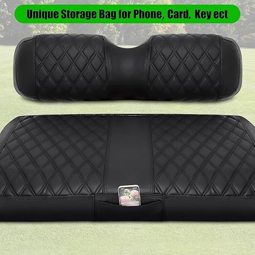 Miniatura 6 de EZGO Fundas de Asiento, Fundas de Asiento de Carrito de Golf para EZGO TXT 1994-2013 y EZGO RXV OEM Asiento Ordinario Cuero Marino Grueso Diamante