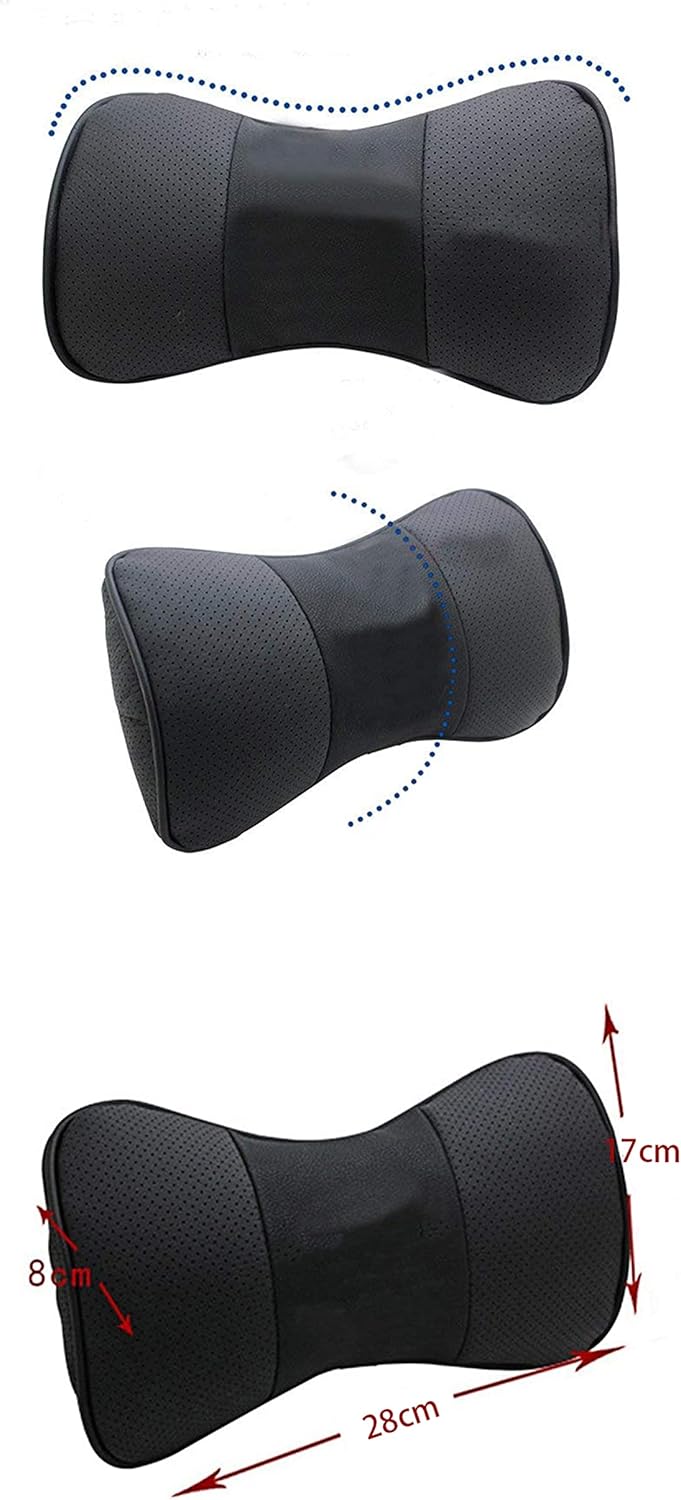 Jinyisi カーシートネックピローピロー 車やオフィスでの睡眠や休息のための首の痛みを和らげるためのソフトメモリーフォーム 2個ブラック ネック ピロー Enviroscapesplus Com