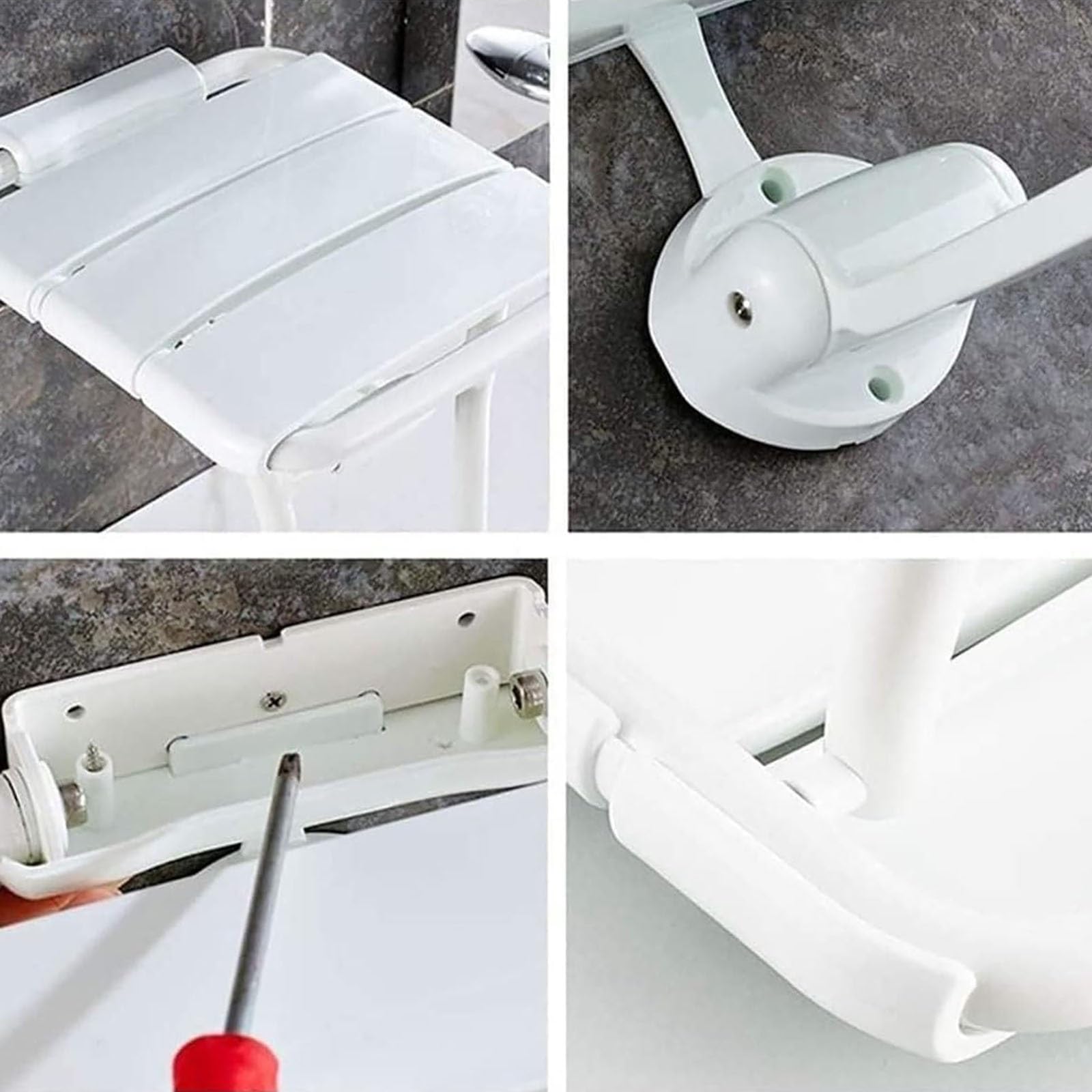 Silla Abatible Ducha Montado en la Pared Taburete de Baño para Personas Mujeres Embarazadas, Mayores o Lesionadas Sillas para Ducharse Banqueta Ducha