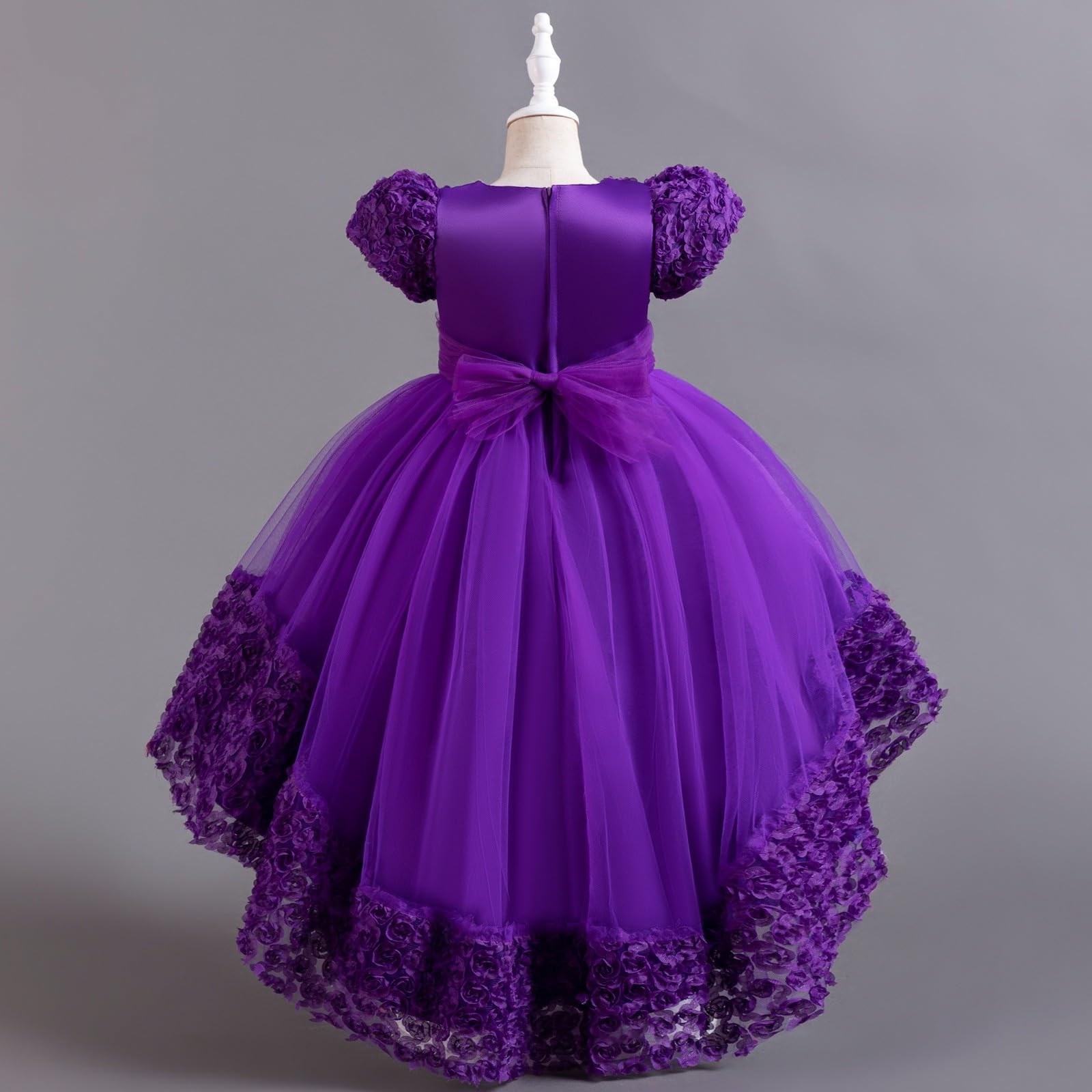 HLTYGWX Kleider für Mädchen, Rock, Mädchenkleider, Kleider für Blumenmädchen, Spitze, Hochzeit, Party, formelles langes Kleid