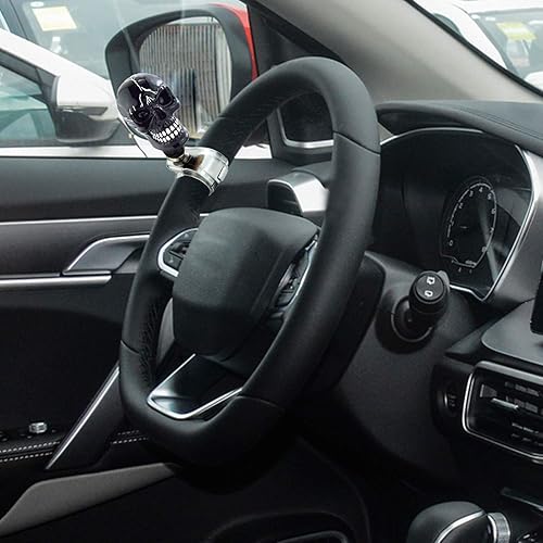 Miniatura 2 de Arenbel Refuerzo de dirección Suicide Brody Pomo en forma de calavera para volante de automóvil, mango de agarre giratorio para la mayoría de