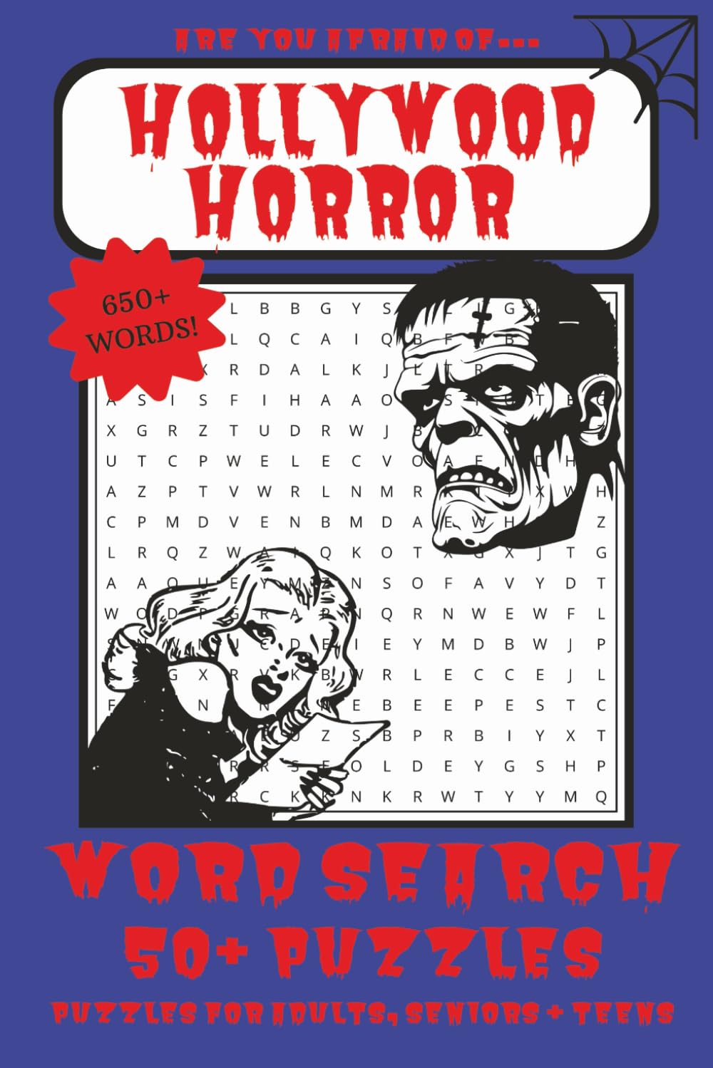 Hollywood Horror Word Search Book: Word Searches with Easy to Read Print about Hollywood Horrors, Hollywood Horror Characters, Monsters and More | 6x9 ... Gifts for Vacations, Holidays and Free Times